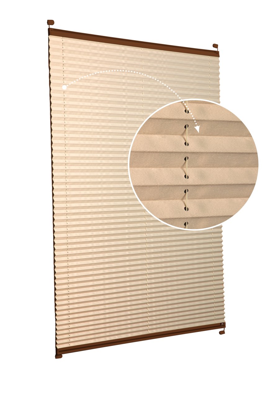 Vidalı Plise Perde (Düz Kumaş) Violet-Bej-69 - Kahverengi