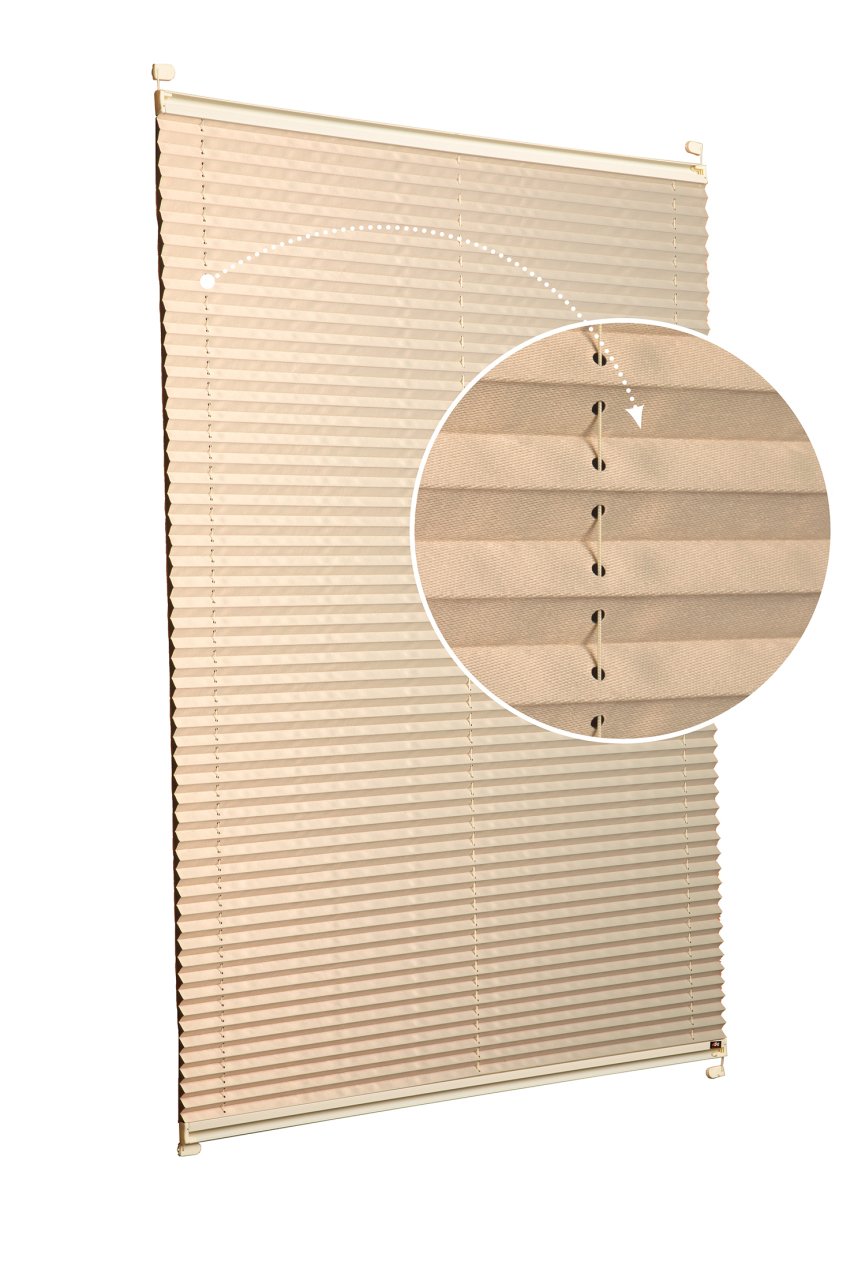 Vidalı Plise Perde (Düz Kumaş) Violet-Bej-69 - Krem