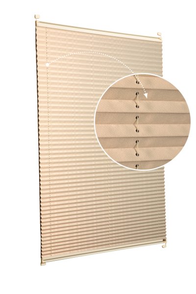 Vidalı Plise Perde (Düz Kumaş) Violet-Bej-69 - Krem