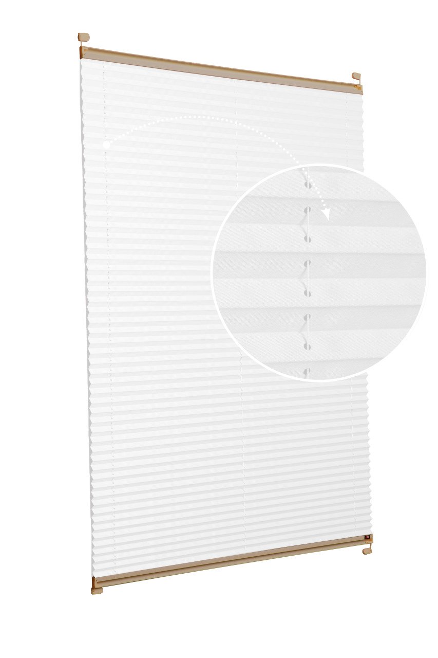 Vidalı Plise Perde (Düz Kumaş) Violet-Beyaz 01 - Bronz