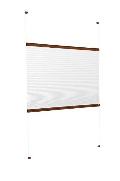 Vidalı Plise Perde (Düz Kumaş) Violet-Beyaz 01 - Kahverengi