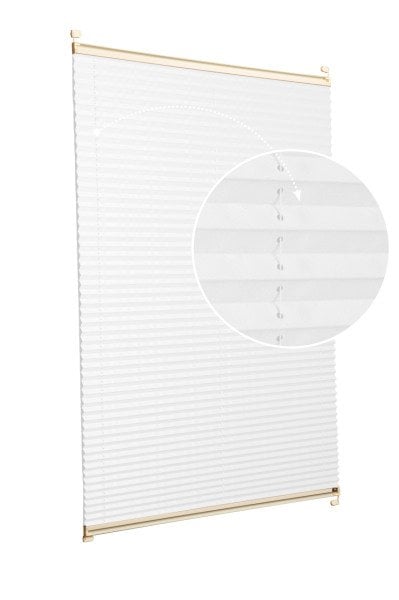 Vidalı Plise Perde (Düz Kumaş) Violet-Beyaz 01 - Krem