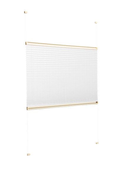 Vidalı Plise Perde (Düz Kumaş) Violet-Beyaz 01 - Krem