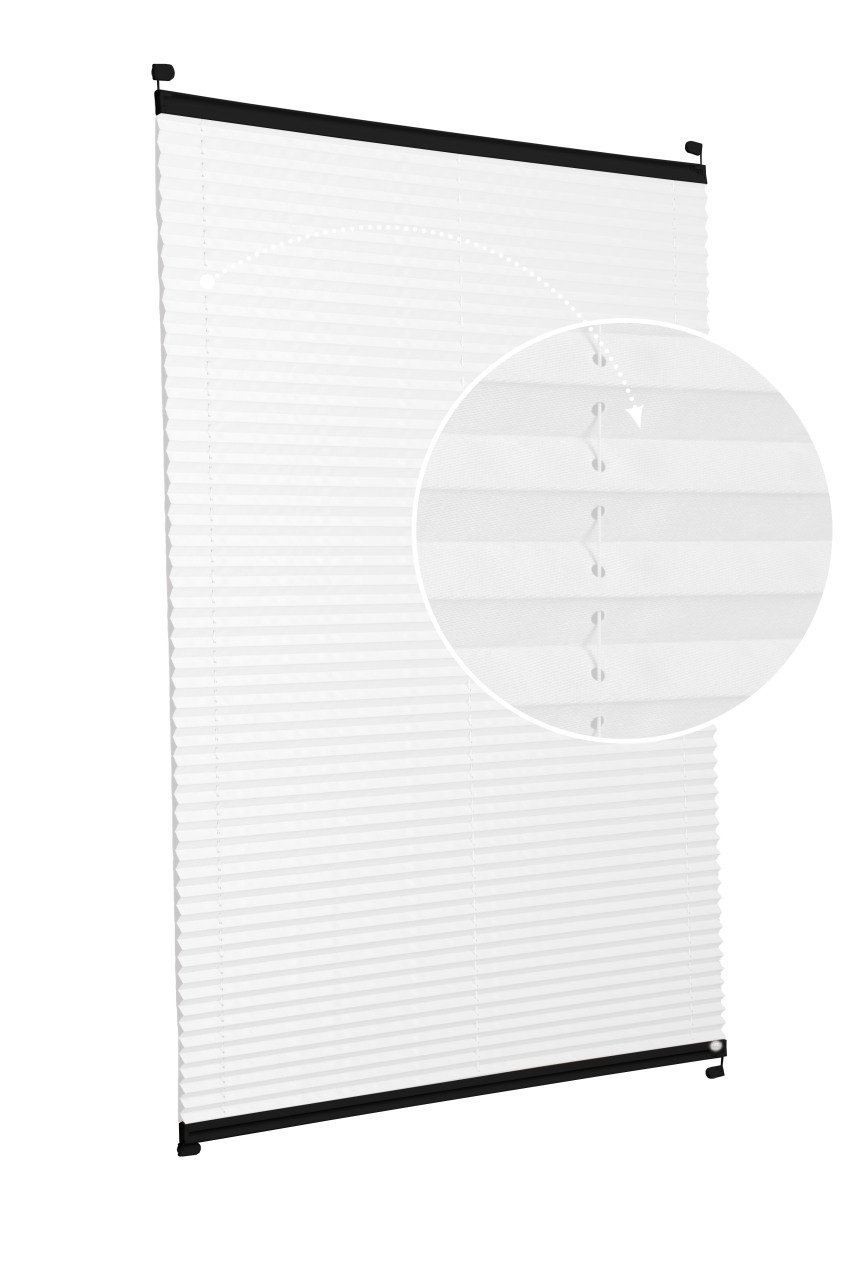 Vidalı Plise Perde (Düz Kumaş) Violet-Beyaz 01 - Siyah