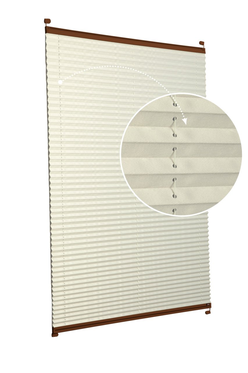 Vidalı Plise Perde (Düz Kumaş) Violet-Krem 502 - Kahverengi