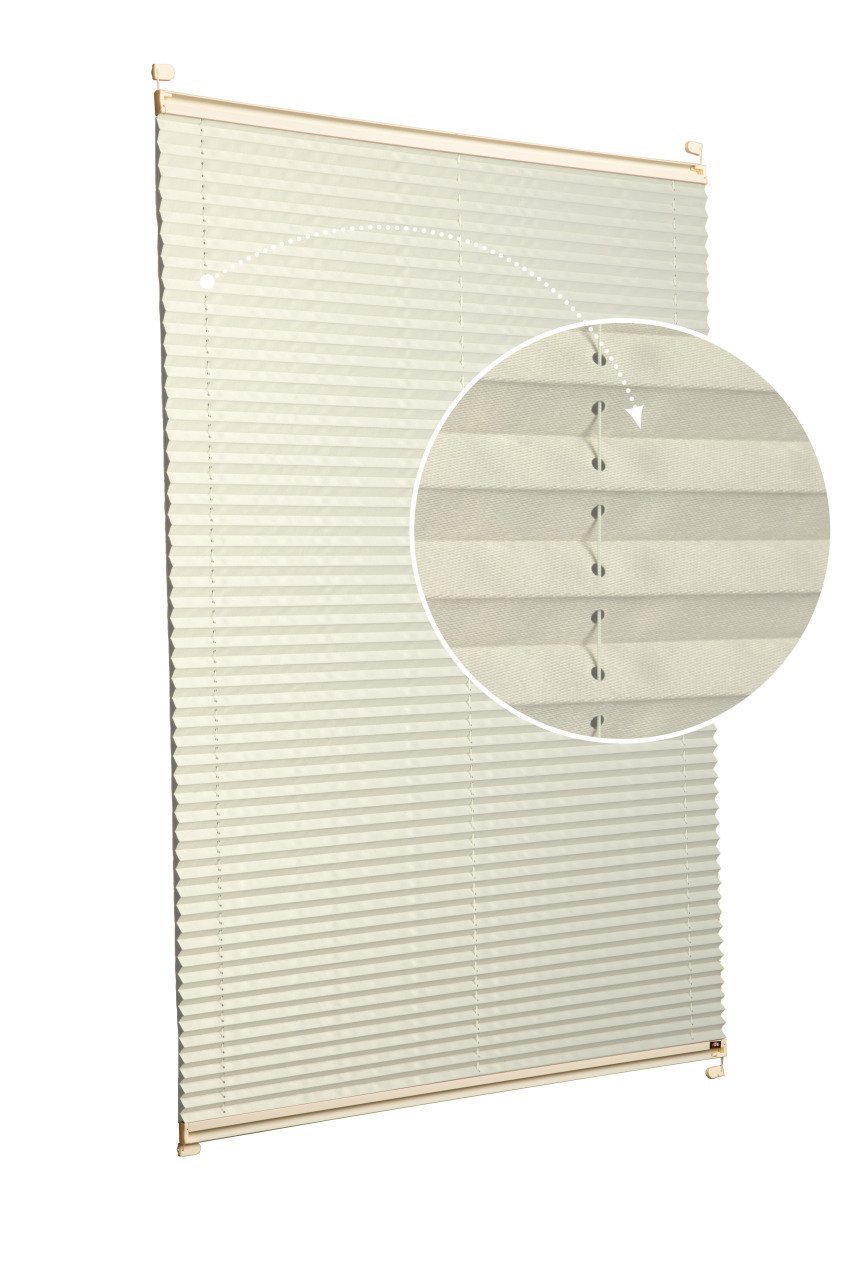 Vidalı Plise Perde (Düz Kumaş) Violet-Krem 502 - Krem