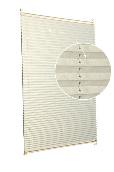 Vidalı Plise Perde (Düz Kumaş) Violet-Krem 502 - Krem