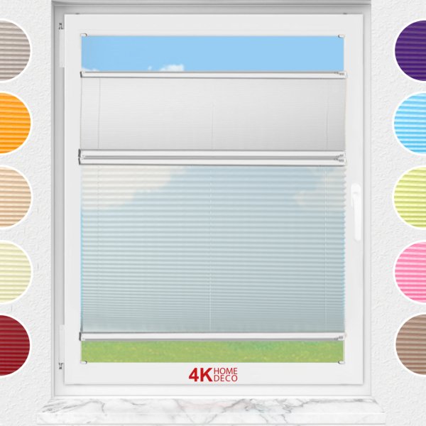 Gece Gündüz Vidalı Plise Perde (Desenli Kumaş) Lotus-A.Gri 3077 - Gümüş Gri