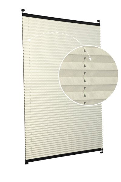 Vidalı Plise Perde (Düz Kumaş) Violet-Krem 502 - Siyah