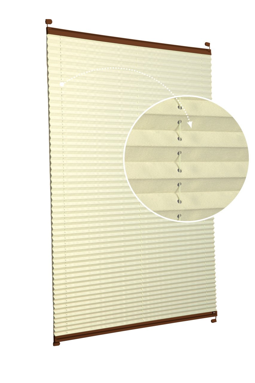 Vidalı Plise Perde (Düz Kumaş) Violet-Sarı-726 - Kahverengi