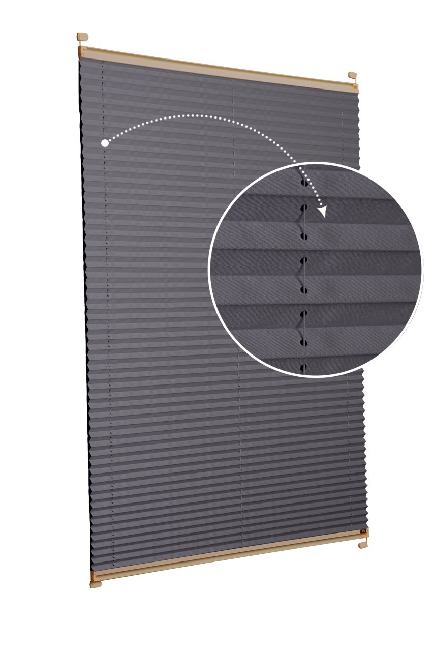 Vidalı Plise Perde (Düz Kumaş) Violet-Antresit-2421 - Bronz