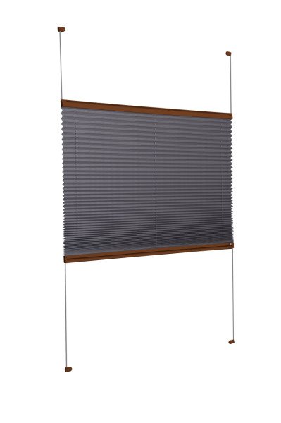 Vidalı Plise Perde (Düz Kumaş) Violet-Antresit-2421 - Kahverengi