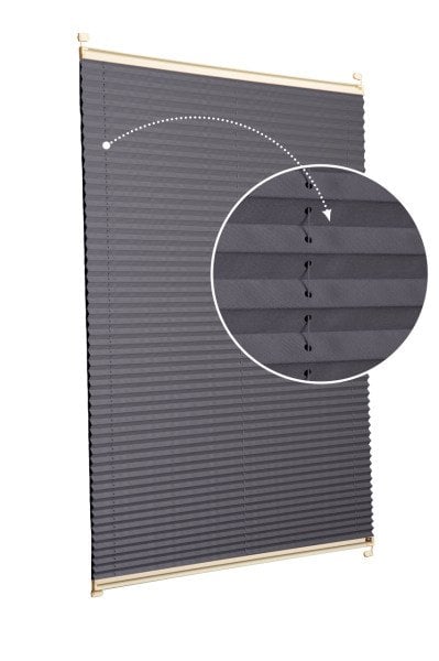 Vidalı Plise Perde (Düz Kumaş) Violet-Antresit-2421 - Krem