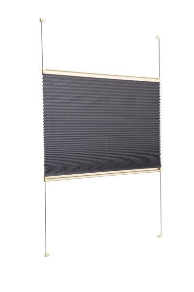 Vidalı Plise Perde (Düz Kumaş) Violet-Antresit-2421 - Krem