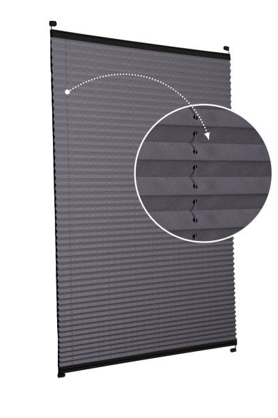 Vidalı Plise Perde (Düz Kumaş) Violet-Antresit-2421 - Siyah