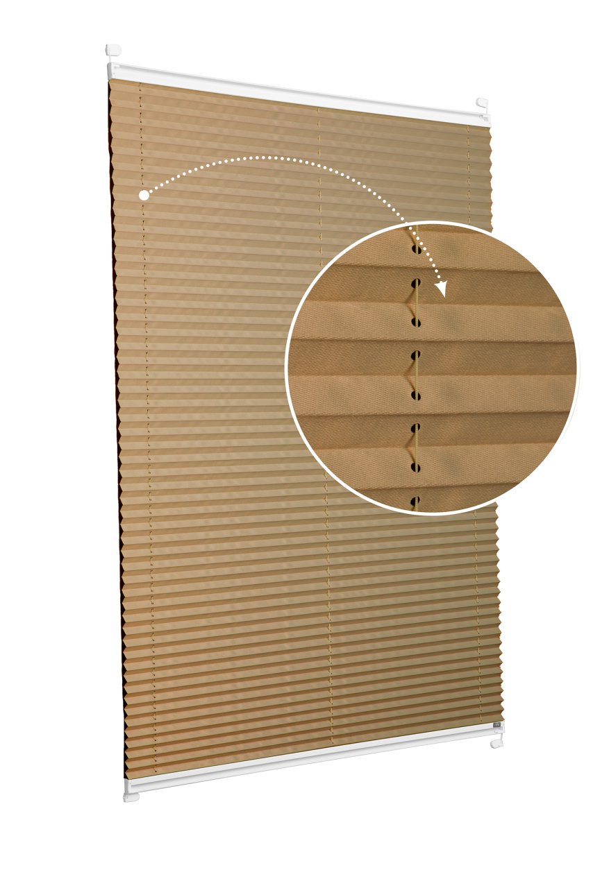 Vidalı Plise Perde (Düz Kumaş) Violet-Bronz-519 - Beyaz