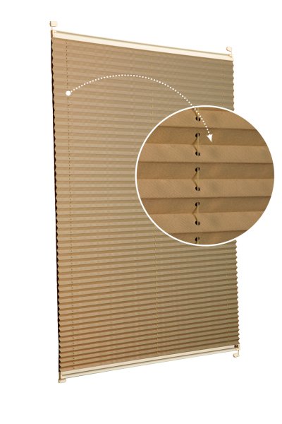 Vidalı Plise Perde (Düz Kumaş) Violet-Bronz-519 - Krem