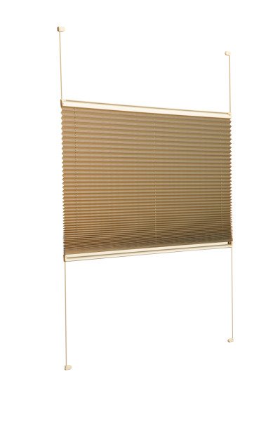 Vidalı Plise Perde (Düz Kumaş) Violet-Bronz-519 - Krem