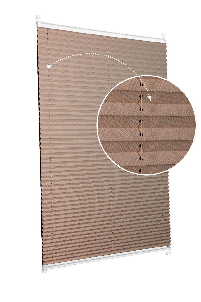 Vidalı Plise Perde (Düz Kumaş) Violet-Kahverengi-705 - Beyaz