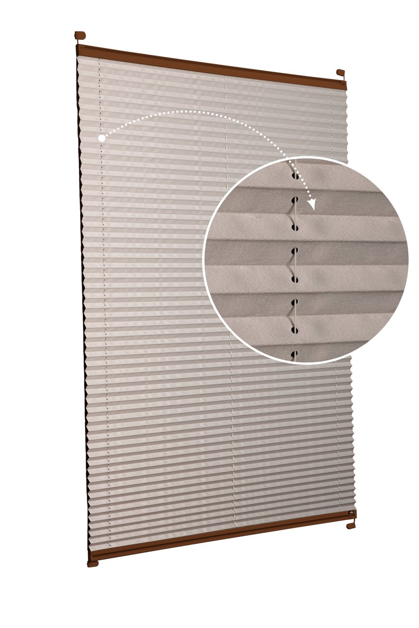 Vidalı Plise Perde (Düz Kumaş) Violet-Kül Gri-3078 - Kahverengi