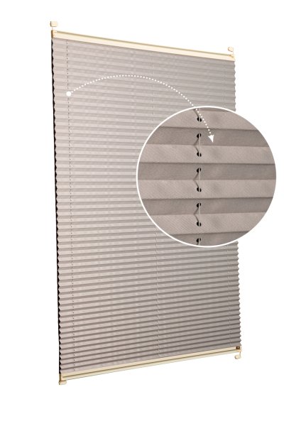 Vidalı Plise Perde (Düz Kumaş) Violet-Kül Gri-3078 - Krem