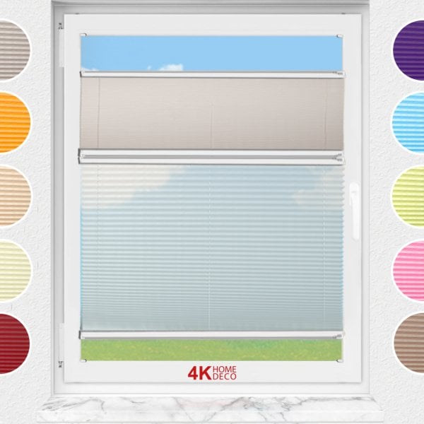 Gece Gündüz Vidalı Plise Perde (Desenli Kumaş) Lotus-Kül Gri -3078 - Gümüş Gri