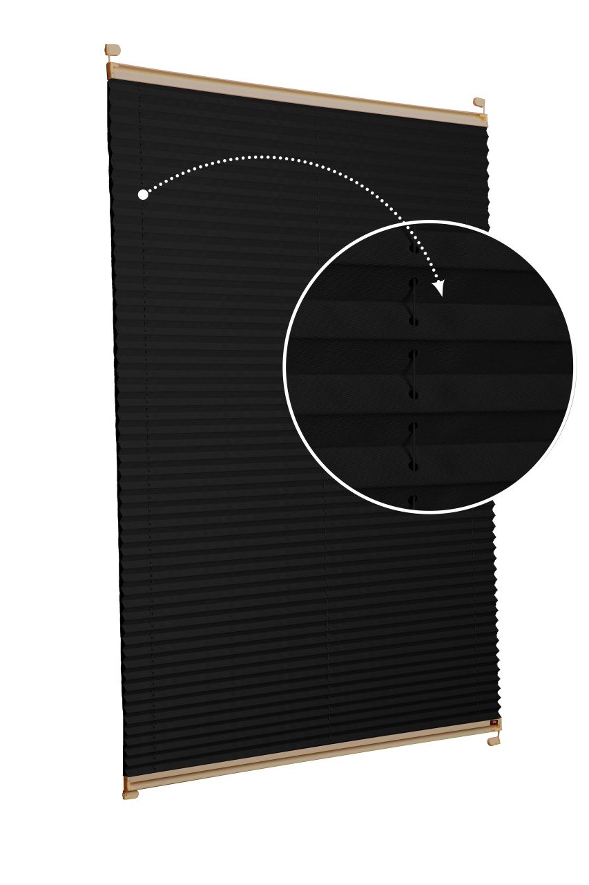 Vidalı Plise Perde (Düz Kumaş) Violet-Siyah-02 - Bronz