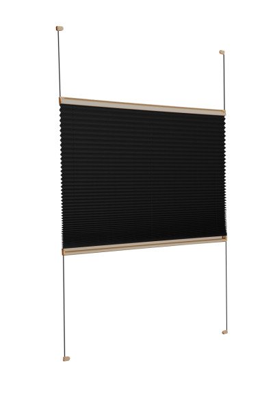 Vidalı Plise Perde (Düz Kumaş) Violet-Siyah-02 - Bronz