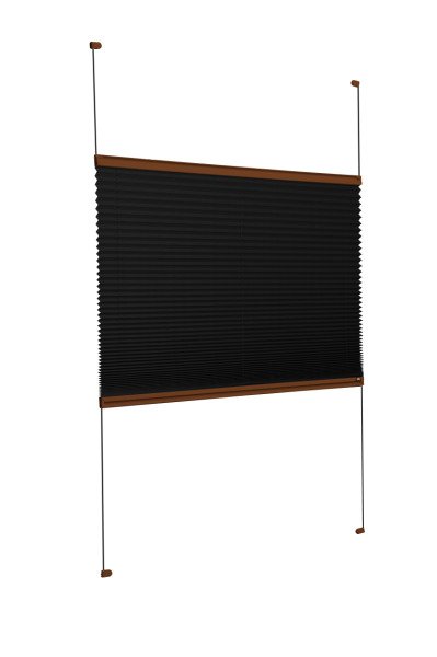 Vidalı Plise Perde (Düz Kumaş) Violet-Siyah-02 - Kahverengi