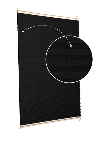 Vidalı Plise Perde (Düz Kumaş) Violet-Siyah-02 - Krem