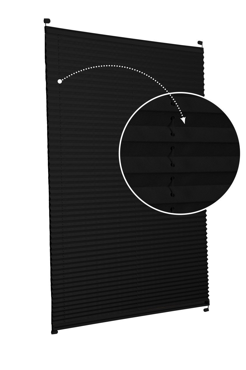 Vidalı Plise Perde (Düz Kumaş) Violet-Siyah-02 - Siyah