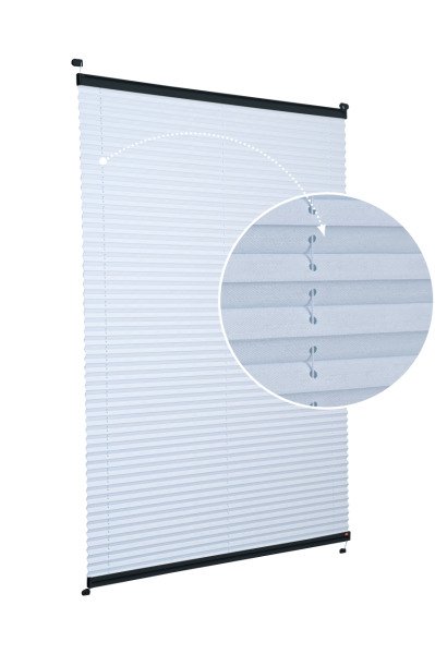 Vidalı Plise Perde (Desenli Kumaş) Abelia-Açık Gri -2255 - Antresit Gri