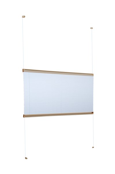 Vidalı Plise Perde (Desenli Kumaş) Abelia-Açık Gri -2255 - Bronz