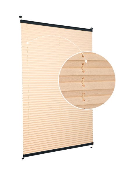 Vidalı Plise Perde (Desenli Kumaş) Abelia-Bej -69 - Antresit Gri