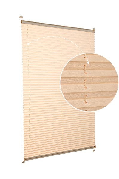 Vidalı Plise Perde (Desenli Kumaş) Abelia-Bej -69 - Bronz