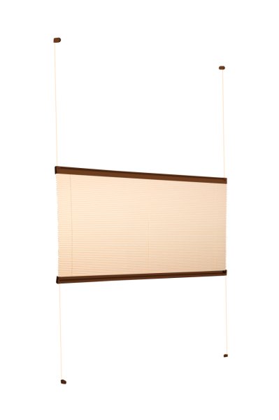 Vidalı Plise Perde (Desenli Kumaş) Abelia-Bej -69 - Kahverengi