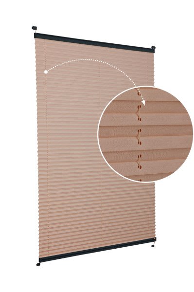 Vidalı Plise Perde (Desenli Kumaş) Abelia-Kahverengi -705 - Antresit Gri