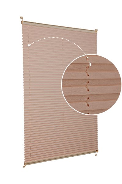 Vidalı Plise Perde (Desenli Kumaş) Abelia-Kahverengi -705 - Bronz