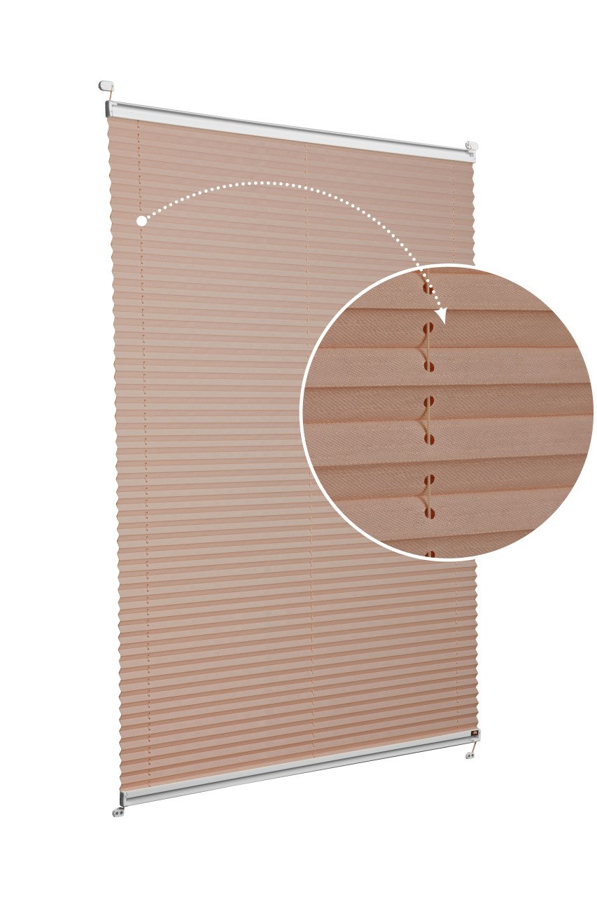 Vidalı Plise Perde (Desenli Kumaş) Abelia-Kahverengi -705 - Gümüş Gri