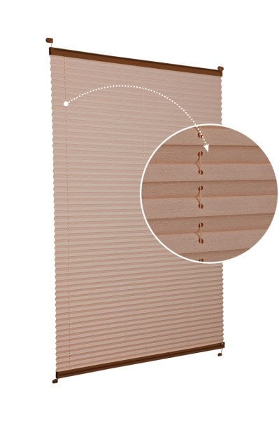 Vidalı Plise Perde (Desenli Kumaş) Abelia-Kahverengi -705 - Kahverengi