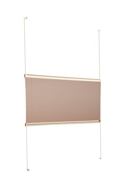 Vidalı Plise Perde (Desenli Kumaş) Abelia-Kahverengi -705 - Krem