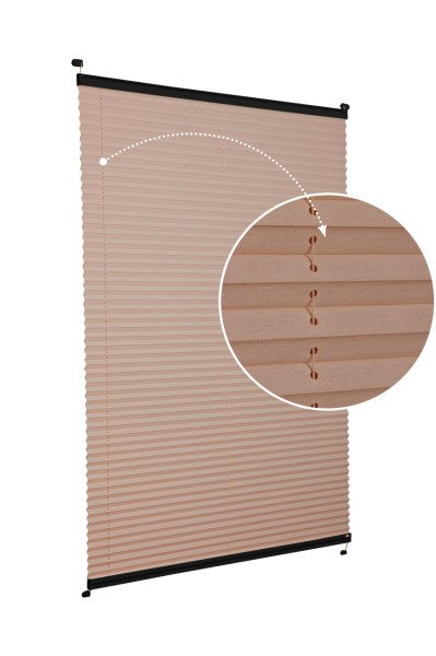 Vidalı Plise Perde (Desenli Kumaş) Abelia-Kahverengi -705 - Siyah