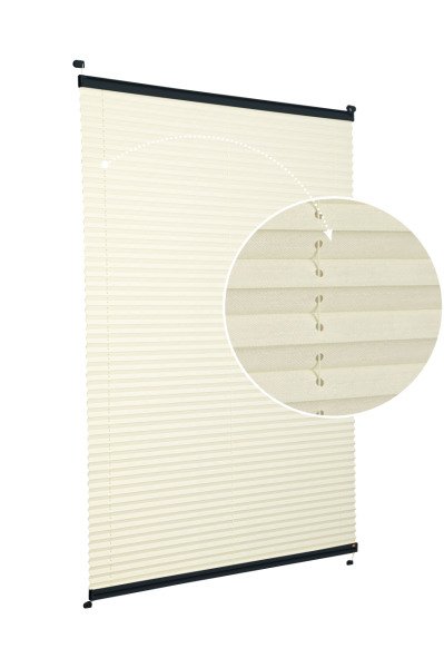 Vidalı Plise Perde (Desenli Kumaş) Abelia-Krem -502 - Antresit Gri