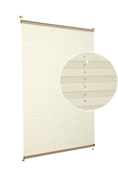 Vidalı Plise Perde (Desenli Kumaş) Abelia-Krem -502 - Bronz