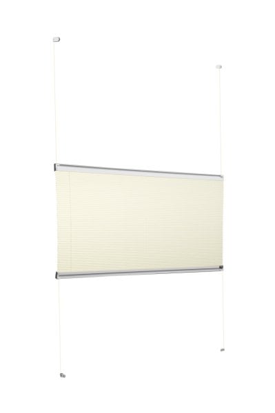 Vidalı Plise Perde (Desenli Kumaş) Abelia-Krem -502 - Gümüş Gri