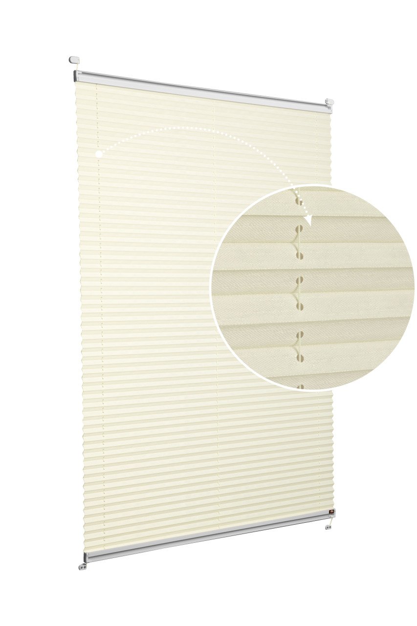 Vidalı Plise Perde (Desenli Kumaş) Abelia-Krem -502 - Gümüş Gri