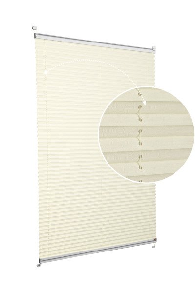 Vidalı Plise Perde (Desenli Kumaş) Abelia-Krem -502 - Gümüş Gri