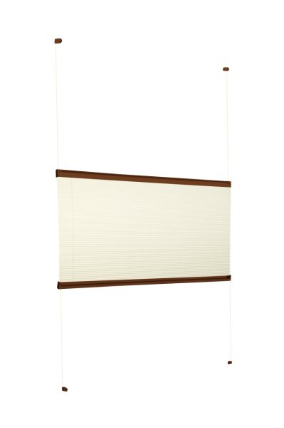 Vidalı Plise Perde (Desenli Kumaş) Abelia-Krem -502 - Kahverengi