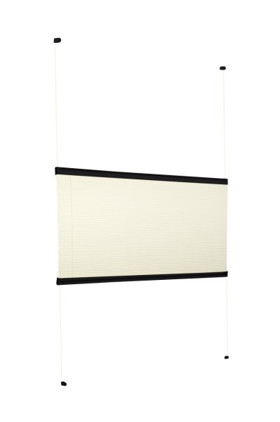 Vidalı Plise Perde (Desenli Kumaş) Abelia-Krem -502 - Siyah