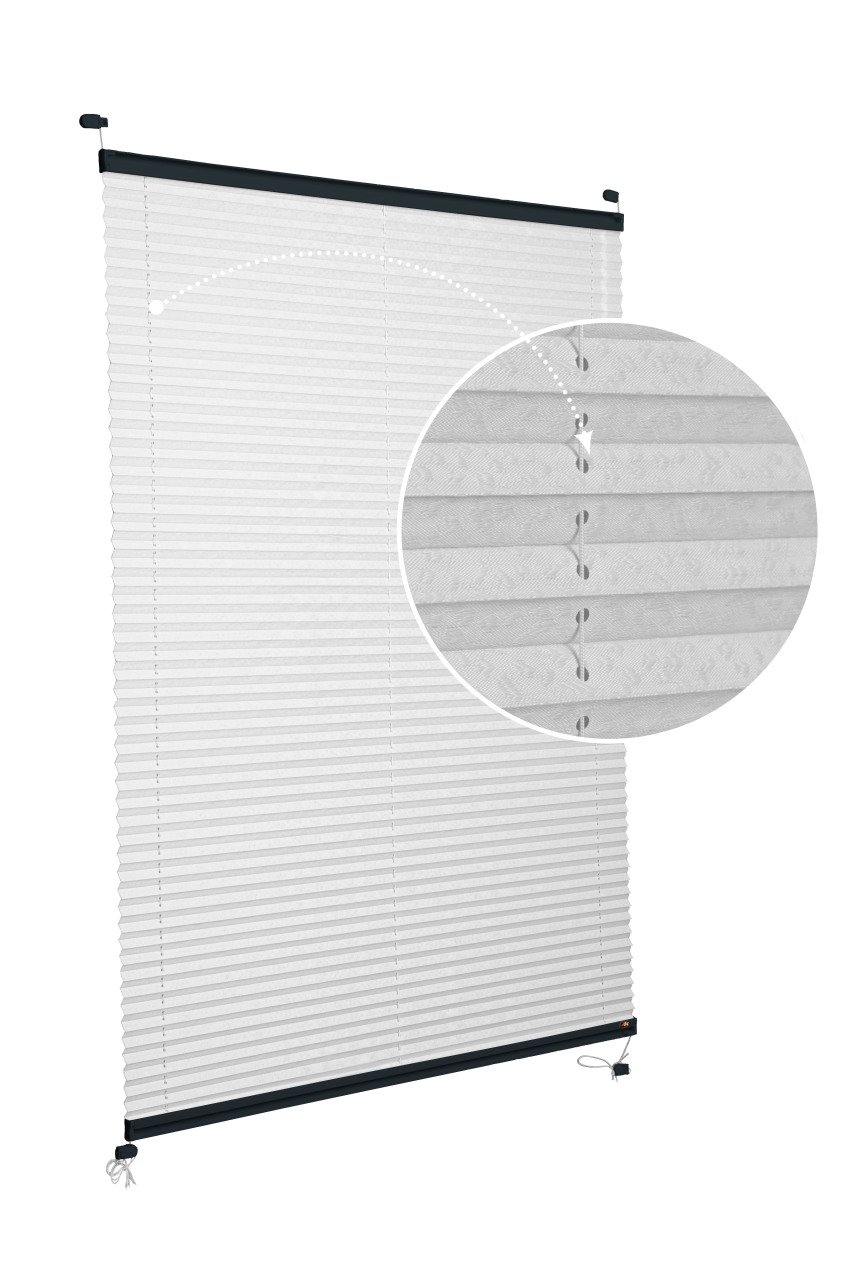 Vidalı Plise Perde (Desenli Kumaş) Lotus-A.Gri 3077 - Antresit Gri